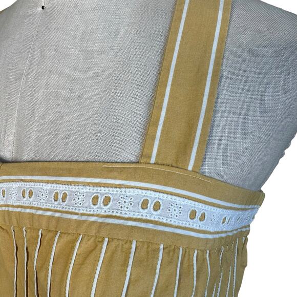 THE GREAT The Laurel Pinstripe Midi Dress Women's Size 2 US Size Medium Sunshine - Picture 5 of 10